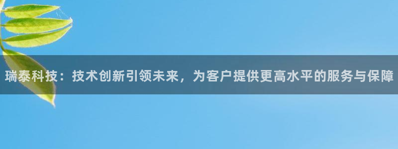 瑞泰科技：技术创新引领未来，为客户提供更高水平的服务与保障